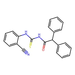 N-[(2-cyanophenyl)carbamothioyl]-2,2-diphenylacetamide structure
