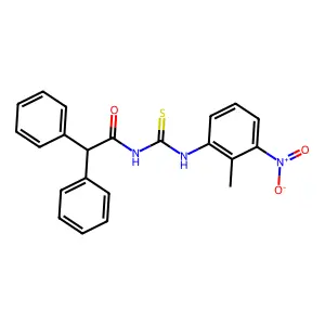 N-[(2-methyl-3-nitrophenyl)carbamothioyl]-2,2-diphenylacetamide structure