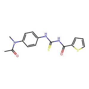 N-({4-[acetyl(methyl)amino]phenyl}carbamothioyl)thiophene-2-carboxamide structure