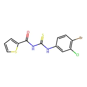 N-[(4-bromo-3-chlorophenyl)carbamothioyl]thiophene-2-carboxamide structure