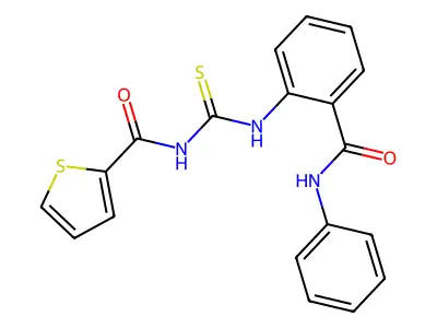 N-[[2-(phenylcarbamoyl)phenyl]carbamothioyl]thiophene-2-carboxamide structure