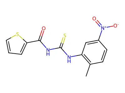 N-[(2-methyl-5-nitrophenyl)carbamothioyl]thiophene-2-carboxamide structure