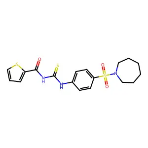 N-[[4-(azepan-1-ylsulfonyl)phenyl]carbamothioyl]thiophene-2-carboxamide structure