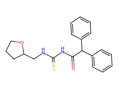 N-(diphenylacetyl)-N'-(tetrahydro-2-furanylmethyl)thiourea structure