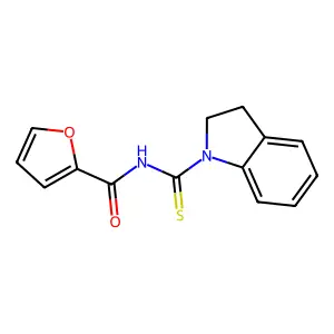 N-(2,3-dihydro-1H-indol-1-ylcarbonothioyl)-2-furamide structure