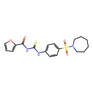 N-[4-(1-azepanylsulfonyl)phenyl]-N'-(2-furoyl)thiourea structure