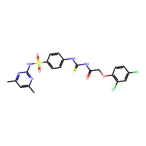 2-(2,4-dichlorophenoxy)-N-[[4-[(4,6-dimethylpyrimidin-2-yl)sulfamoyl]phenyl]carbamothioyl]acetamide structure
