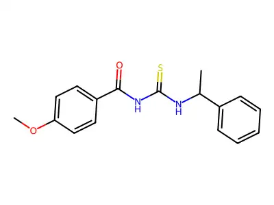 4-methoxy-N-(1-phenylethylcarbamothioyl)benzamide structure