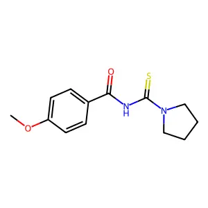 4-methoxy-N-(pyrrolidine-1-carbothioyl)benzamide structure