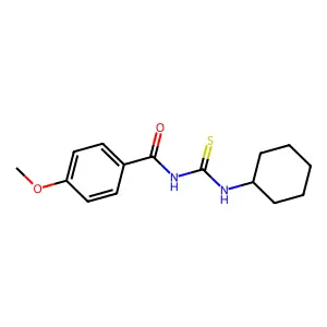 N-(cyclohexylcarbamothioyl)-4-methoxybenzamide structure