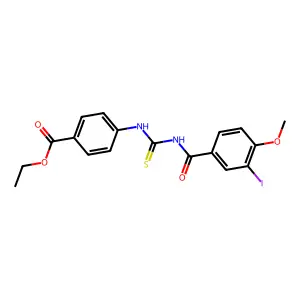 Ethyl 4-[(3-iodo-4-methoxybenzoyl)carbamothioylamino]benzoate structure