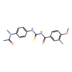 N-[[4-[acetyl(methyl)amino]phenyl]carbamothioyl]-3-iodo-4-methoxybenzamide structure