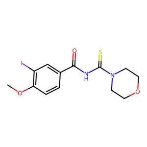 3-iodo-4-methoxy-N-(morpholine-4-carbothioyl)benzamide structure