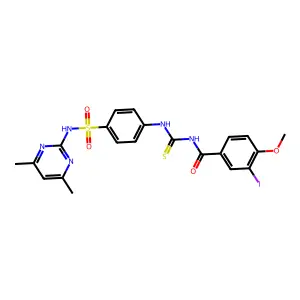 N-[[4-[(4,6-dimethylpyrimidin-2-yl)sulfamoyl]phenyl]carbamothioyl]-3-iodo-4-methoxybenzamide structure