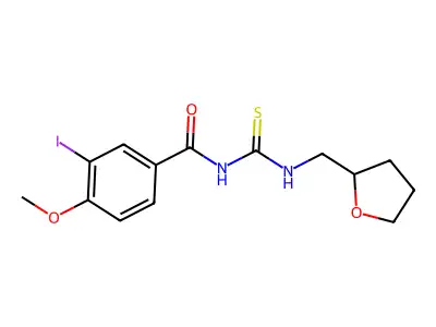 3-iodo-4-methoxy-N-(oxolan-2-ylmethylcarbamothioyl)benzamide structure