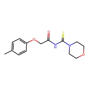 2-(4-methylphenoxy)-N-(morpholine-4-carbothioyl)acetamide structure