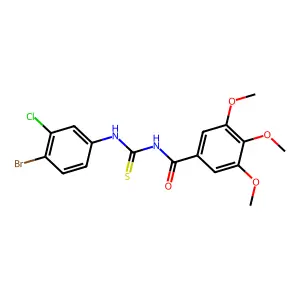 N-[(4-bromo-3-chlorophenyl)carbamothioyl]-3,4,5-trimethoxybenzamide structure