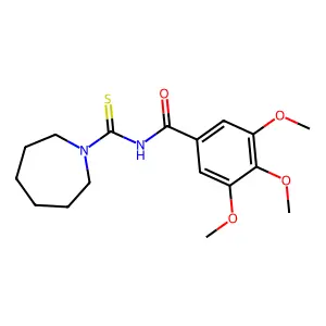 N-(azepane-1-carbothioyl)-3,4,5-trimethoxybenzamide structure