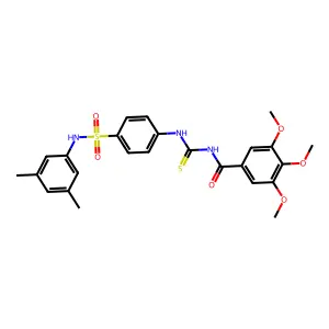 N-[[4-[(3,5-dimethylphenyl)sulfamoyl]phenyl]carbamothioyl]-3,4,5-trimethoxybenzamide structure