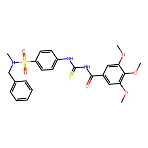 N-[[4-[benzyl(methyl)sulfamoyl]phenyl]carbamothioyl]-3,4,5-trimethoxybenzamide structure