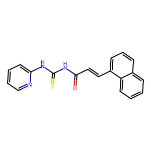 (2E)-3-(naphthalen-1-yl)-N-(pyridin-2-ylcarbamothioyl)prop-2-enamide structure