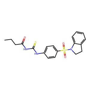 N-[[4-(2,3-dihydroindol-1-ylsulfonyl)phenyl]carbamothioyl]butanamide structure
