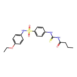 N-{[(4-{[(4-ethoxyphenyl)amino]sulfonyl}phenyl)amino]carbonothioyl}butanamide structure