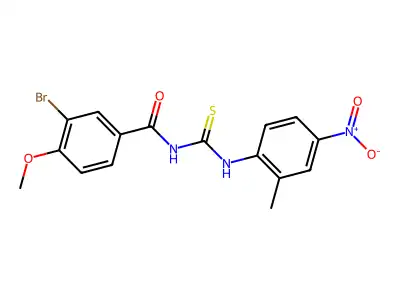 3-bromo-4-methoxy-N-[(2-methyl-4-nitrophenyl)carbamothioyl]benzamide structure