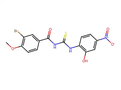 3-bromo-N-[(2-hydroxy-4-nitrophenyl)carbamothioyl]-4-methoxybenzamide structure