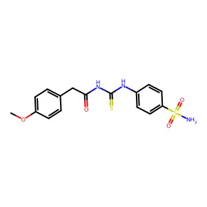 2-(4-methoxyphenyl)-N-[(4-sulfamoylphenyl)carbamothioyl]acetamide structure