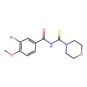 3-bromo-4-methoxy-N-(morpholine-4-carbothioyl)benzamide structure