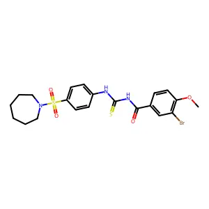 N-[[4-(azepan-1-ylsulfonyl)phenyl]carbamothioyl]-3-bromo-4-methoxybenzamide structure