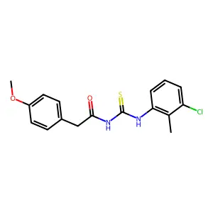 N-[(3-chloro-2-methylphenyl)carbamothioyl]-2-(4-methoxyphenyl)acetamide structure