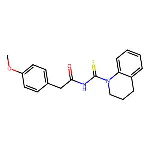 N-(3,4-dihydro-2H-quinoline-1-carbothioyl)-2-(4-methoxyphenyl)acetamide structure