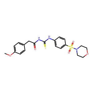 2-(4-methoxyphenyl)-N-[(4-morpholin-4-ylsulfonylphenyl)carbamothioyl]acetamide structure