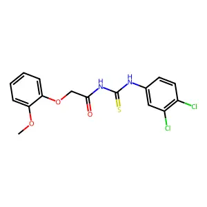 N-[(3,4-dichlorophenyl)carbamothioyl]-2-(2-methoxyphenoxy)acetamide structure
