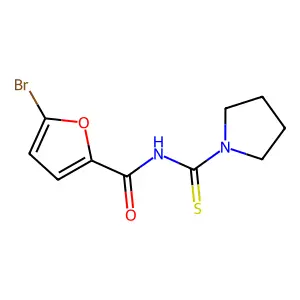 5-bromo-N-(pyrrolidin-1-ylcarbonothioyl)furan-2-carboxamide structure