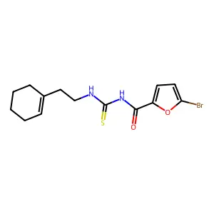 5-bromo-N-[2-(cyclohexen-1-yl)ethylcarbamothioyl]furan-2-carboxamide structure