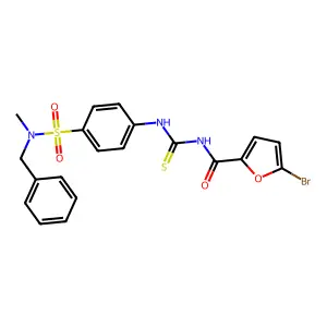 N-[[4-[benzyl(methyl)sulfamoyl]phenyl]carbamothioyl]-5-bromofuran-2-carboxamide structure