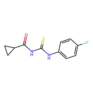 N-[(4-fluorophenyl)carbamothioyl]cyclopropanecarboxamide structure