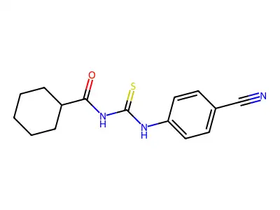 N-[(4-cyanophenyl)carbamothioyl]cyclohexanecarboxamide structure