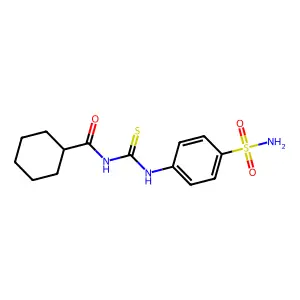 N-[(4-sulfamoylphenyl)carbamothioyl]cyclohexanecarboxamide structure