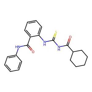 2-(cyclohexanecarbonylcarbamothioylamino)-N-phenylbenzamide structure