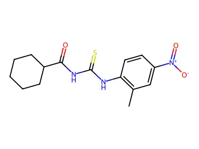 N-[(2-methyl-4-nitrophenyl)carbamothioyl]cyclohexanecarboxamide structure
