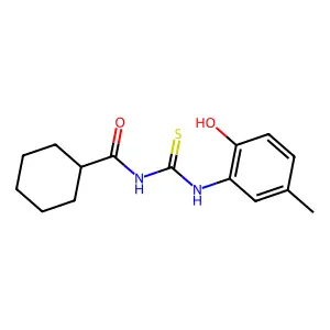 N-[(2-hydroxy-5-methylphenyl)carbamothioyl]cyclohexanecarboxamide structure