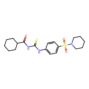 N-[(4-piperidin-1-ylsulfonylphenyl)carbamothioyl]cyclohexanecarboxamide structure