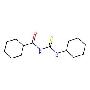 N-(cyclohexylcarbamothioyl)cyclohexanecarboxamide structure