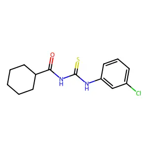 N-[(3-chlorophenyl)carbamothioyl]cyclohexanecarboxamide structure