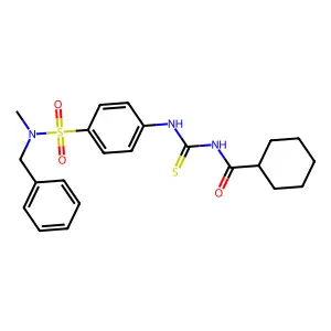 N-[[4-[benzyl(methyl)sulfamoyl]phenyl]carbamothioyl]cyclohexanecarboxamide structure