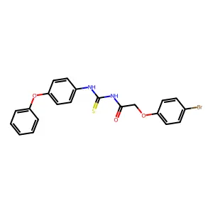 2-(4-bromophenoxy)-N-[(4-phenoxyphenyl)carbamothioyl]acetamide structure